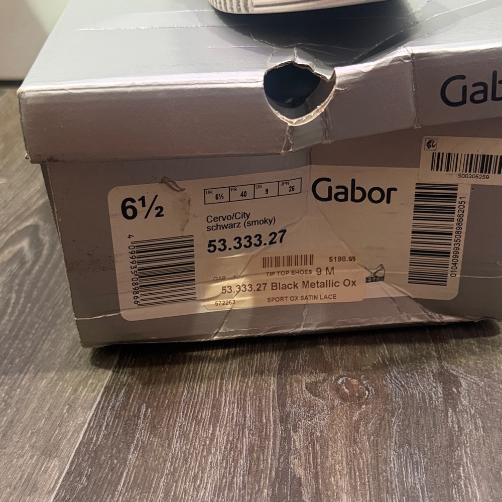 Gabor Black Leather Ribbon-Lace Platform Sneakers - Picture 5 of 9